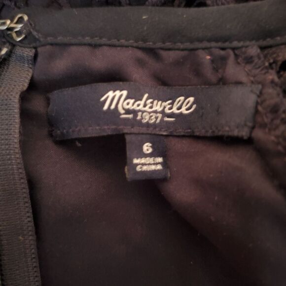 Madewell Magnolia Waisted Lace Mini Dress Navy Size 6 - Picture 11 of 12